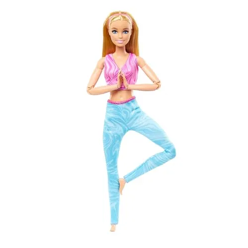 Mattel Barbie Made to Move Doll - C HRH27 - Puppen mit 22 beweglichen Gelenken, ideal für kreative Spielideen. Der neue athletische Körpertyp und die modernen, farbenfrohen Outfits bieten grenzenlosen Spaß!