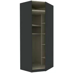 Hom`in Eckschrankkorpus System Unit, Anthrazit, Holzwerkstoff, 6,6 Fächer, 91.1x242.2x91.1 cm, Schlafzimmer, Kleiderschränke, Eckschränke