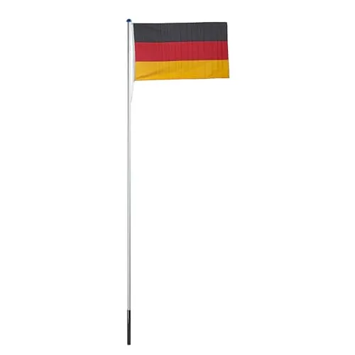 Alu Fahnenmast Flaggenmast Flaggenmasten Fahnenmasten Fahnenstange 6,10 m Berlin mit Deutschlandfahne