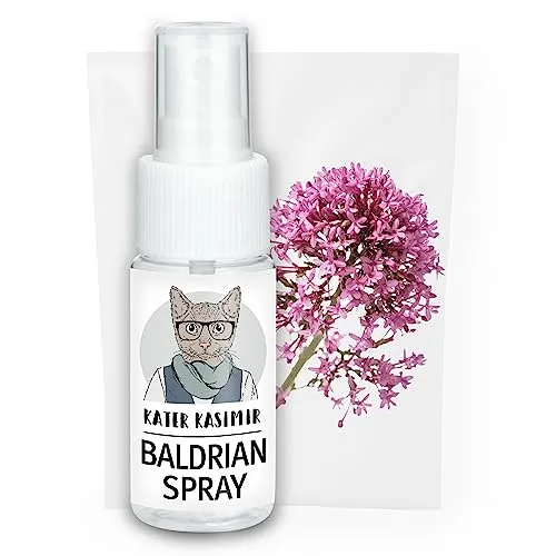 Kater Kasimir Baldrian Spray für Katzen, 100% natürlich ohne Zusatzstoffe. Baldrian Spray Macht langweiliges Katzenspielzeug interessant für die Selbstbeschäftigung von Katzen