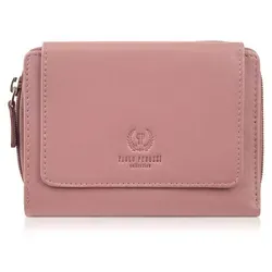 Paolo Peruzzi SL-07-PI Damenportemonnaie aus Leder in Rosa - Elegantes SL-07-PI Damenportemonnaie aus weichem Naturleder mit RFID-Schutz. Kompakt und funktional, bietet Platz für bis zu 16 Karten und sorgt für perfekte Organisation in stilvollem Design.