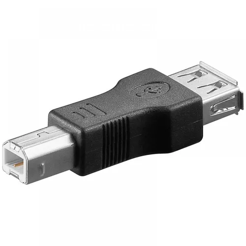 USB 2.0 Hi-Speed Adapter A Buchse - B Stecker schwarz - Kabeladapter für schnelle Datenübertragung, ideal zum Verbinden von Geräten mit USB 2.0-Buchse und -Stecker.