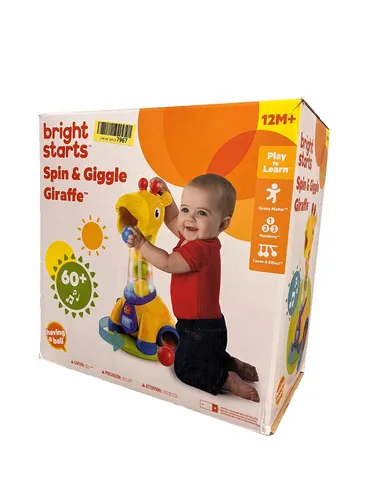 [B-Ware] Bright Starts Spin & Giggle Giraffe Aktivitätsspielzeug mit Bällen - Aktivitätsspielzeug für 1-4 Jahre, fördert die motorischen Fähigkeiten und sorgt für stundenlangen Spielspaß.