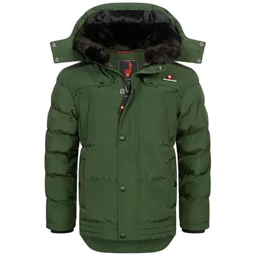 Höhenhorn Bergoo Kinder Winter Jacke Grün Gr. 152 - Atmungsaktive Steppjacke mit hervorragender Wärmeisolierung, ideal für kalte Wintertage und aktive Kinder