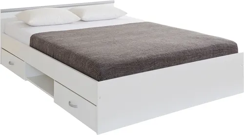 Parisot Funktionsbett Stauraumbett - Pflegeleichtes Stauraumbett in Weiß mit 2 Schubkästen für zusätzlichen Stauraum, ideal für kleine Räume. Erhältlich in 2 Breiten, robust und praktisch.