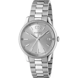 Gucci G-TIMELESS Damenuhr Silberfarben - Elegante Damenuhr aus der G-TIMELESS Kollektion, mit zeitlosem Design und hochwertiger Verarbeitung – perfekt für modebewusste Frauen.