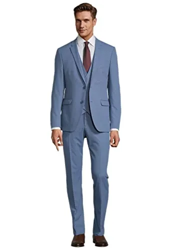 Steffen Klein Herren Business Anzug 3-teilig mit Weste - Eleganter 3-teiliges Herrenanzug in Slim Fit, ideal für jede Gelegenheit. Die zweireihige, regulierbare Weste bietet Flexibilität und Stil.