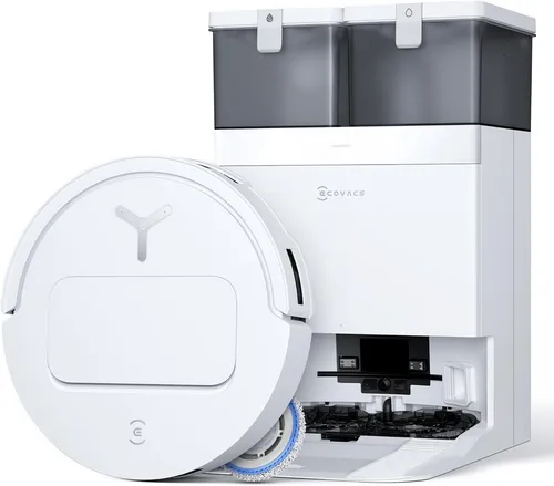 ECOVACS DEEBOT T50 PRO OMNI WHITE – Saug- und Wischroboter - Saugroboter mit 15.000 Pa Saugkraft und automatischer Teppicherkennung. Ideal für Hartböden und Teppiche, steuerbar per App und mit praktischer OMNI-Station für mühelose Reinigung.