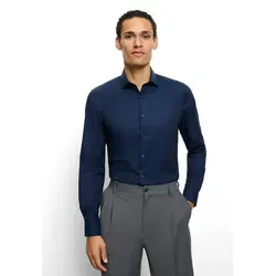 OLYMP Langarmhemd Level 5 Businesshemd in Blau, Body Fit - Elegantes Langarmhemd mit Royal-Kentkragen, ideal für den Business-Alltag. Hergestellt aus 97% Baumwolle für hohen Tragekomfort und Maschinenwäsche geeignet.