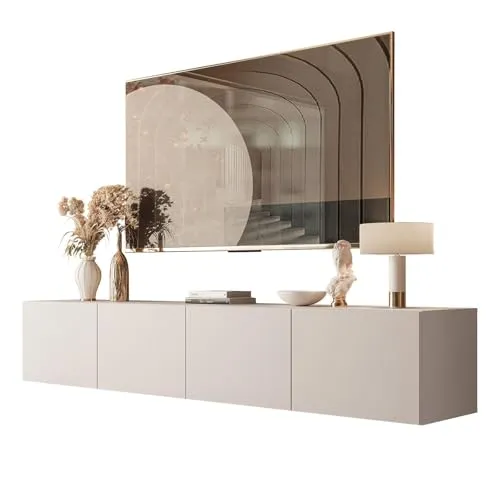 Lookway Hängeschrank Kaschmir 200x36x40 cm - Moderner Hängeschrank aus Holzwerkstoff mit praktischem Push-Open System und eleganter ABS-Kantenverarbeitung. Ideal für stilvolle Wohnzimmergestaltung und funktionale Aufbewahrung.