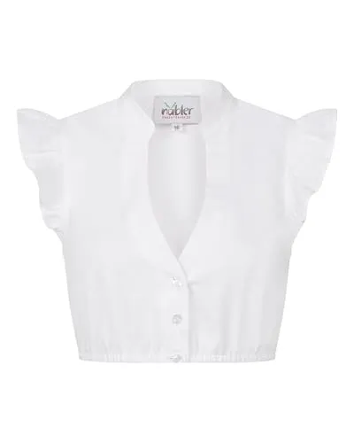 Nübler Dirndlbluse Carla Kurzarm in Weiß - Elegante Dirndlbluse für festliche Anlässe, aus hochwertigem Material, sorgt für einen stilvollen Look und ist angenehm zu tragen. Ideal für traditionelle Outfits.
