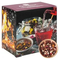Corasol Premium Früchtetee-Adventskalender - Adventskalender mit Speisen & Getränken, 24 fruchtige Gourmet-Teesorten in Aroma-Schutzbeuteln, ideal für entspannende Momente während der Vorweihnachtszeit.