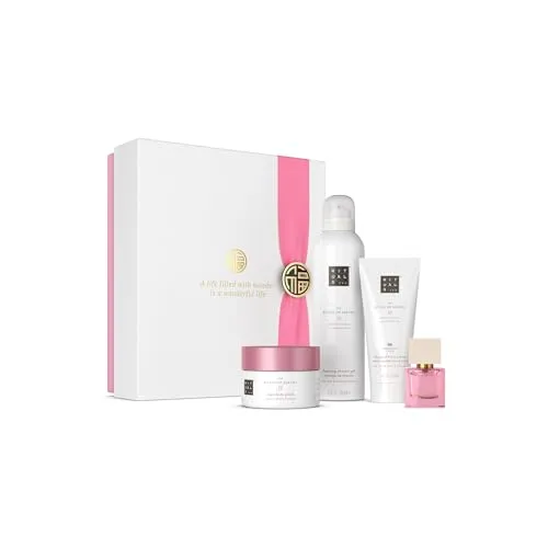 RITUALS Geschenkset The Ritual of Sakura Medium – vier luxuriöse Hautpflegeprodukte - Erleben Sie die pflegende Kraft von Kirschblüte und Reismilch mit diesem Set. Enthält Duschschaum, Body Cream, Körperpeeling und Reiseparfum. Ideal für entspannende Moment und als Geschenk für besondere Anlässe.