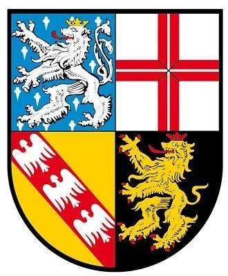 FahnenMax Autoaufkleber Saarland Schild Kontur - Hochwertiger Autoaufkleber für Kfz-Dekor, langlebig und wetterfest, verleiht deinem Fahrzeug eine individuelle Note.
