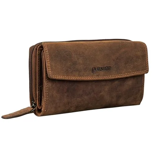 STILORD 'Alea' Leder Geldbörse Damen Groß mit RFID Schutz - Damen-Geldbörse aus echtem Rindsleder mit RFID und NFC Schutz. Viel Stauraum für Karten, Münzen und Scheine in stilvollem Vintage-Design. Ideal als Geschenk in hochwertiger Präsentbox!