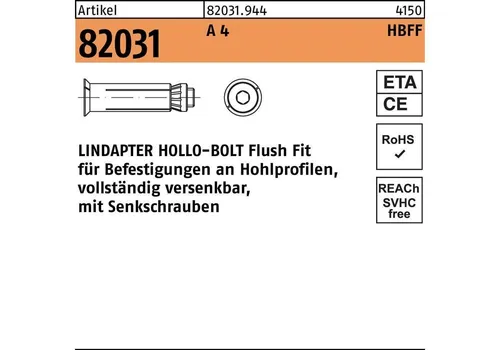 Lindapter Hohlraumdübel R 82031 HBFF 10-2 ( 70/45) A 4