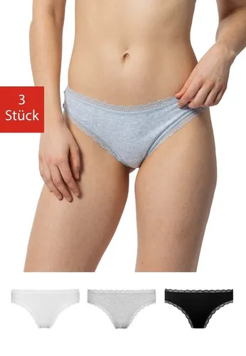 Snocks Tanga Damen mit Spitze - 3er Pack in Weiß/Hellgrau/Schwarz - Komfortable und elegante Unterwäsche - Hochwertige Damen Tangas aus 100% Bio-Baumwolle für ein angenehmes Tragegefühl. Unsichtbar unter der Kleidung, perfekt für jeden Anlass. Elegantes Design mit Spitze und kein einschneidendes Gummiband für höchsten Komfort.