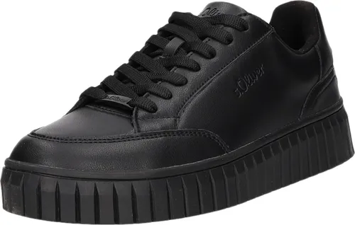s.Oliver Damen-Sneaker Schwarz - EU Größe 40 - Stylischer s.Oliver Sneaker aus hochwertigem Kunstleder, ideal für den Alltag. Mit dämpfender Laufsohle und weicher Decksohle für hohen Tragekomfort. Perfekt für modebewusste Frauen!