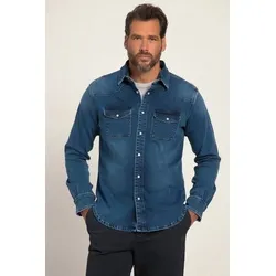 JP1880 Businesshemd Jeanshemd FLEXNAMIC® Denim 6XL - Business- & Abendmode für Herren mit elastischem FLEXNAMIC® Denim, perfekter Komfort und stilvolle Optik für den modernen Mann in Übergröße.