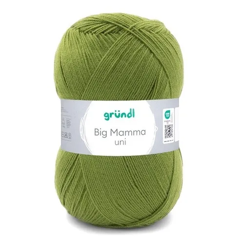 GRÜNDL WOLLE BIG MAMMA UNI 400 g GRASGRÜN HANDSTRICKGARN 100g/2,45€