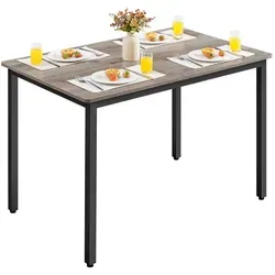 VASAGLE Esstisch für 4 Personen - Greige mit Industrie-Look - Esstisch aus robuster Holzspanplatte und mattschwarzem Stahl, ideal für 4 Personen. Mit seinem attraktiven Industrie-Flair wertet er jedes Zuhause auf.