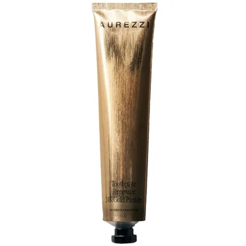 AUREZZI Zahnpasta Gold - Hydroxyapatite für gesunde Zähne - Zahnpasta mit Hydroxyapatit für Erwachsene, stärkt den Zahnschmelz und sorgt für ein strahlendes Lächeln.