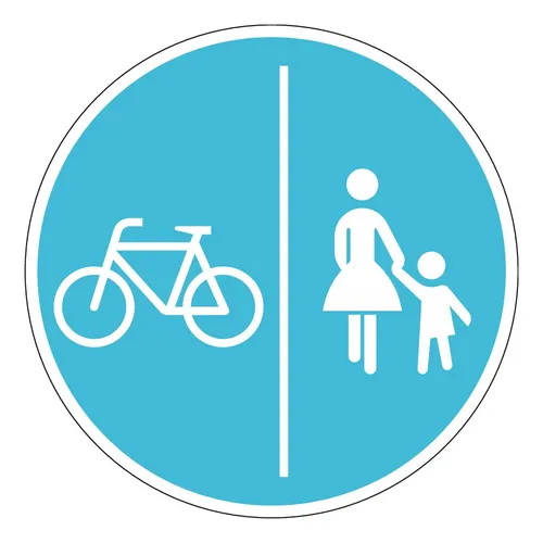 Adco Verkehrszeichen 241-30 Ronde 600 mm getrennter Rad-und Fußweg RAL-Gütezeichen Folie RA1