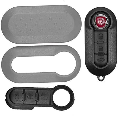 Auto Schlüssel Set Schale Cover Grau + Tastenfeld für FIAT 500 Punto Doblo
