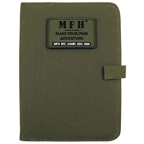 MFH Terminplaner A5 Organizer Ringbuchhalterung Memobuch Timer (Oliv)