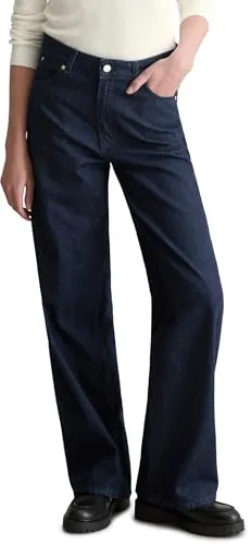 Marc O'Polo DENIM Weite Jeans aus Bio-Baumwolle blau 30 - Bequeme, weite Jeans aus 100% Baumwolle für lässige Outfits. Hoch geschnitten und in klassischem Dunkelblau, ideal für jeden Anlass.