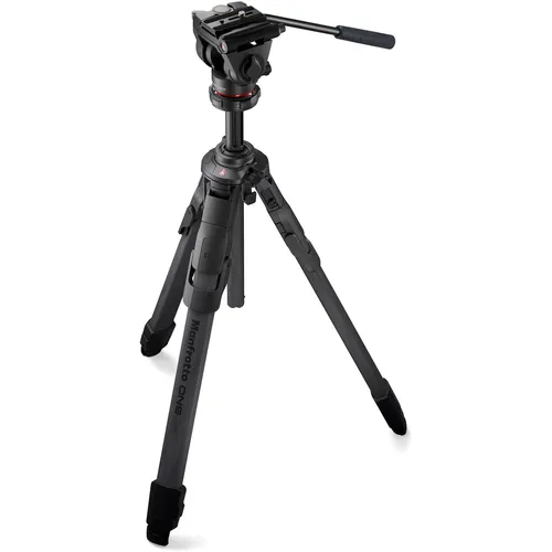 Manfrotto ONE Carbon Hybrid Stativ mit 500X Fluidkopf - Hochwertiges Stativ für professionelle Fotos und Videos. Mit einem stabilen, leichten Design und flexiblen Höhenverstellmöglichkeiten ist es ideal für kreative Aufnahmen.