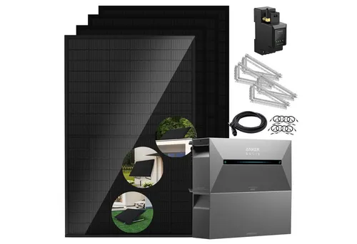 SolarMars Balkonkraftwerk 2000W mit Anker Solix Solarbank 2 E1600 Pro - All-in-One Balkonkraftwerk mit 4 Solarmodulen (500W) und Speicher. Hohe Effizienz und einfache Installation für maximale Stromerzeugung. Ideal für nachhaltige Energieversorgung.
