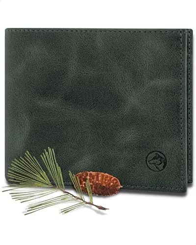 Wolfstrøm Geldbörse Herren Leder 'Nørge' – Tri-Fold mit RFID-Blocker - Hochwertige Geldbörse aus Vollnarbenleder, handgefertigt in Europa. Bietet Platz für 8 Karten, große 200 € Scheine und schützt Ihre Daten mit RFID-Blocker.