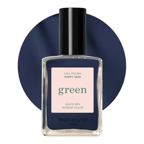 Manucurist Green Nagellack Poppy Seed Tiefschwarz - Klassisch - Profi-Maniküre-Effekt - Manucurist Lack - Nail Polish - 15ml