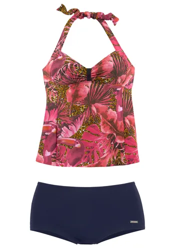 LASCANA Tankini mit Hotpants in Pink - Neckholder-Bikini mit integrierten Softcups, perfekt für einen stylishen Strandlook und hohen Tragekomfort. Hergestellt aus langlebigem LYCRA® XTRA LIFE™ für eine langanhaltende Formbeständigkeit.