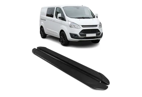 OMAC Kfz-Schmutzfänger Seitenschweller für Ford Transit Custom 2012-2024 L2 - Hochwertige, rutschfeste Aluminium-Trittbretter für einfachen Ein- und Ausstieg. Schützen Sie Ihre Karosserie effektiv und verleihen Sie Ihrem Fahrzeug ein sportliches Aussehen.