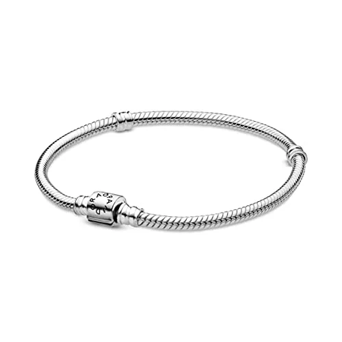 PANDORA Schlangen-Gliederarmband mit Zylinder-Verschluss - Armbänder für Damen, aus Sterling-Silber, mit modernisiertem Zylinder-Verschluss, der die Tradition von Pandora feiert und ideal für Deine persönliche Sammlung ist.