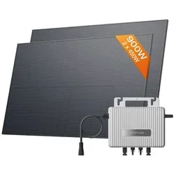 ECOFLOW STREAM Balkonkraftwerk Basic Kit - Netzgebundene Photovoltaikanlage mit 800 W Mikro-Wechselrichter und 2 × 450 W PV Solarpanels. Einfache Plug & Play Installation, ideal für Mieter und maximale Energieeffizienz.
