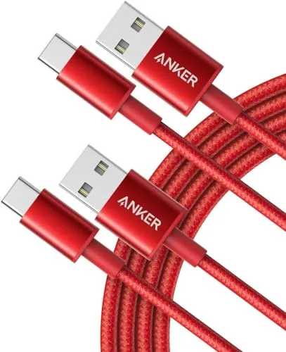 Anker USB C Kabel, [2 Stück 1,8m] 3.1A USB auf USB C Kabel, Nylon Geflochten Schnellladekabel USB C Ladekabel für iPhone 17 Pro Max/16/15 Serie, Samsung Galaxy S25/S24, MacBook Pro/Air, iPad Pro/Air