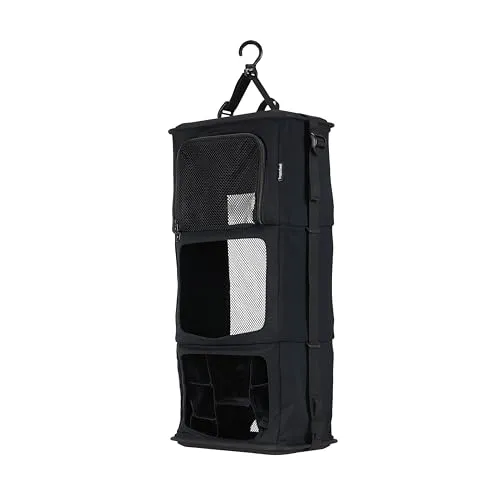 Tropicfeel Kleiderschrank in Schwarz | Reise-Kleiderschranksystem/Kleider-Organizer | passt in jeden Rucksack oder jede Tasche von 60 cm x 28 cm x 18 cm | Hängender Reise-Organizer (komplett schwarz)