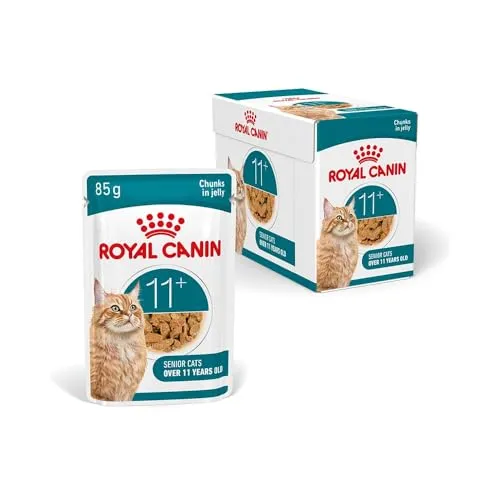 ROYAL CANIN AGEING 11+ Jelly | 12 x 85 g | Nassfutter für Senior Katzen ab dem 11. Lebensjahr | Formel mit dem HealthyAge7™ Complex | Schmackhafte Stückchen in Gelee