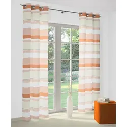 Wirth Vorhang Novara, blickdicht, Jacquard orange 135 cm x 225 cm - Eleganter, blickdichter Vorhang mit Ösenaufhängung aus hochwertigem Jacquard. Ideal für stilvolle Fensterdekoration, pflegeleicht und formbeständig.