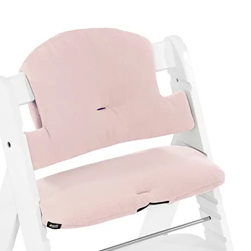 hauck Sitzkissen für Alpha+, Beta+ & Arketa Holzhochstuhl Highchair Pad Select, Anti-Rutsch Noppen, Doppelte Polsterung an Rückenlehne, Einfache Befestigung am Kinderstuhl (Mineral Rose)