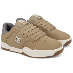 Sneaker DC SHOES "Central" Gr. 7,5 (40) - Tan/Offwhite - Stylische Ledersneaker für Männer mit gepolstertem Kragen und Zunge für besten Komfort. Ideal für Freizeit und sportliche Aktivitäten.