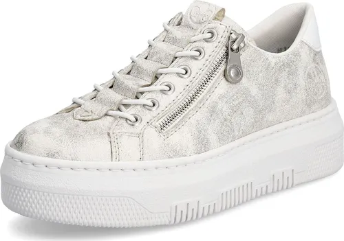 Rieker Plateausneaker Slip-On Sneaker, offwhite metallic - Sneaker low mit 4,5 cm Plateauhöhe, sportlichem Design und bequemen Schaftrandpolster für optimalen Tragekomfort.