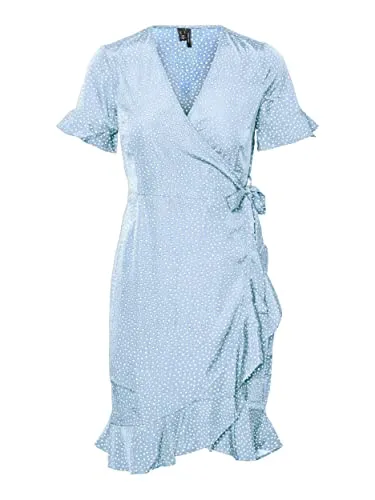 VERO MODA Womens Blue Bell Short Dresses