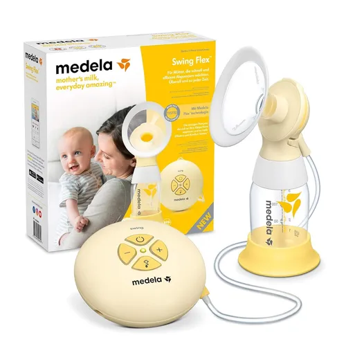 Medela Swing Flex elektrische Milchpumpe – Kompakt und effizient - Brustpumpen mit PersonalFit Flex Brusthauben für individuellen Komfort und Medela 2-Phasen-Expression-Technologie für ein natürliches Abpump-Erlebnis.
