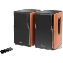 Edifier R1380T 2.0 Lautsprechersystem Holz-Optik - Lautsprecher mit Class-D-Verstärker und 42 W RMS-Leistung, ideal für Musikliebhaber. Holzgehäuse minimiert Resonanzen für klaren Klang.