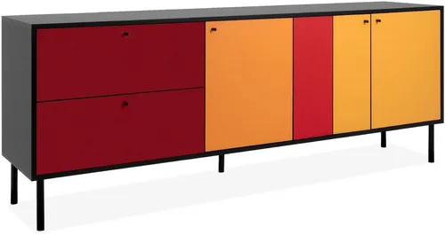 Finori Lowboard Lucca 57A – Modern Retro Design - TV-Halterung Lowboard, stilvolles Multicolor-Design mit Anti-Fingerprint-Beschichtung und cleverer Stauraum für Ihr Wohnzimmer, Esszimmer oder Jugendzimmer.