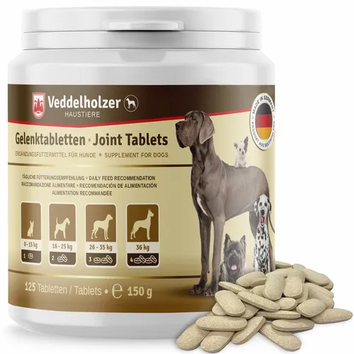 Veddelholzer VERGLEICHSSIEGER 2024 Gelenktabletten für Hunde - Gelenk- & Knochenschutz für Hunde, ausgezeichnete Mischung aus Glucosamin, Grünlippmuschel und natürlichen Nährstoffen für gesunde Gelenke und glückliche Hunde.